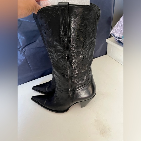 Handcrafted in Brazil Charliee 1 Horse by Luchesse Black Leather Boots SZ 9b - Picture 3 of 13